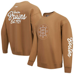 Boston Bruins Pro Standard Paint the City Pullover Sweatshirt Brown