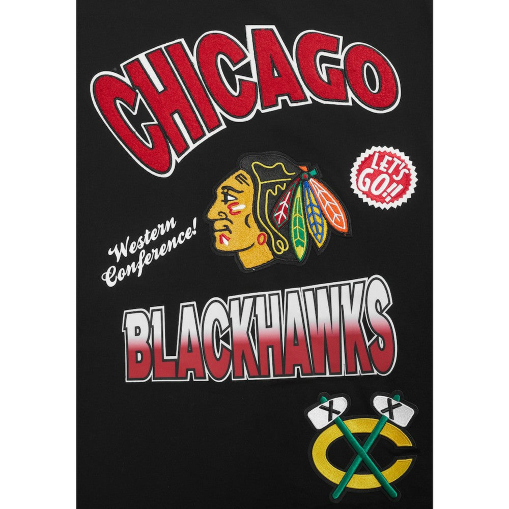 Chicago Blackhawks Pro Standard Turn It Up Dropped Shoulder T-Shirt Black