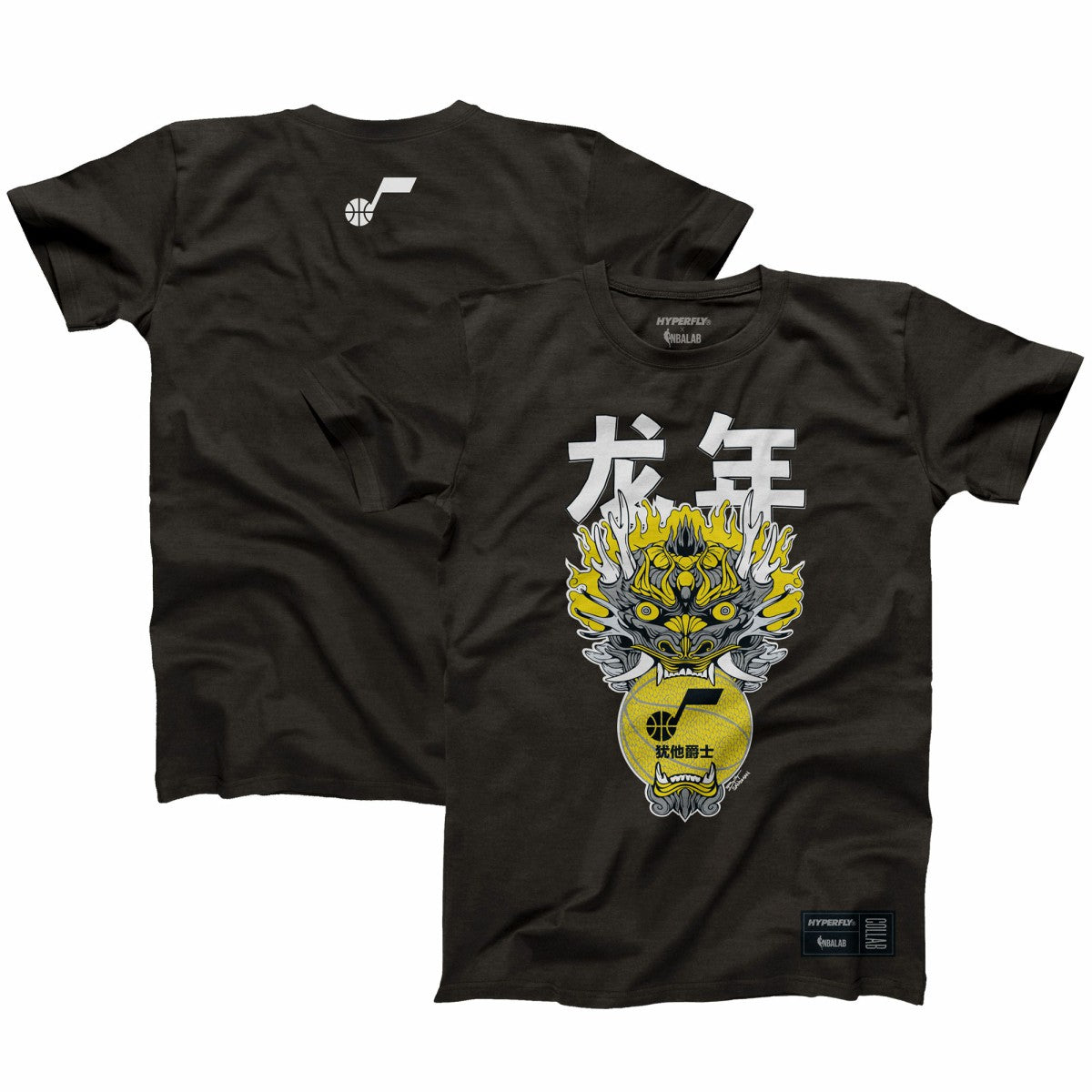 Utah Jazz Hyperfly Unisex Year of the Dragon Lunar New Year Collection T-Shirt - Heather Black for sale