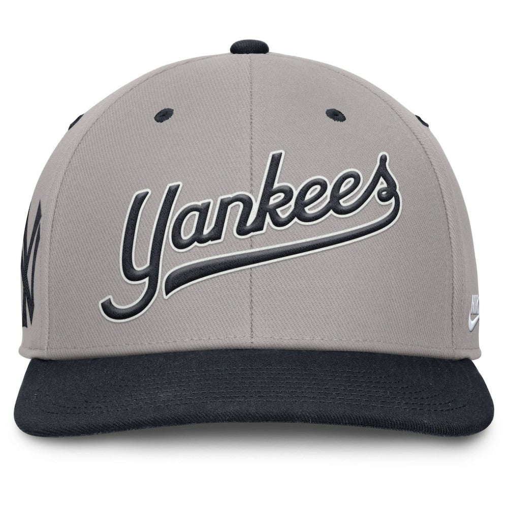 New York Yankees Cooperstown Collection Pro Performance Snapback Hat - Gray/Navy | Nike