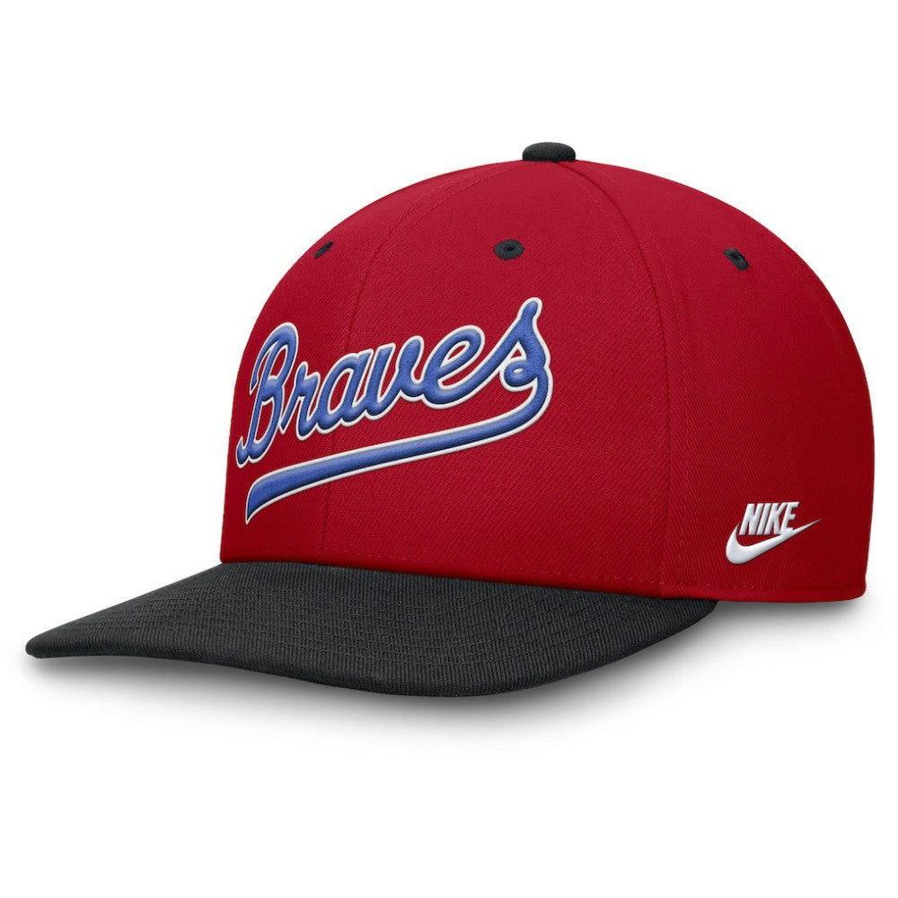Atlanta Braves Cooperstown Collection Pro Performance Snapback Hat - Red/Navy | Nike