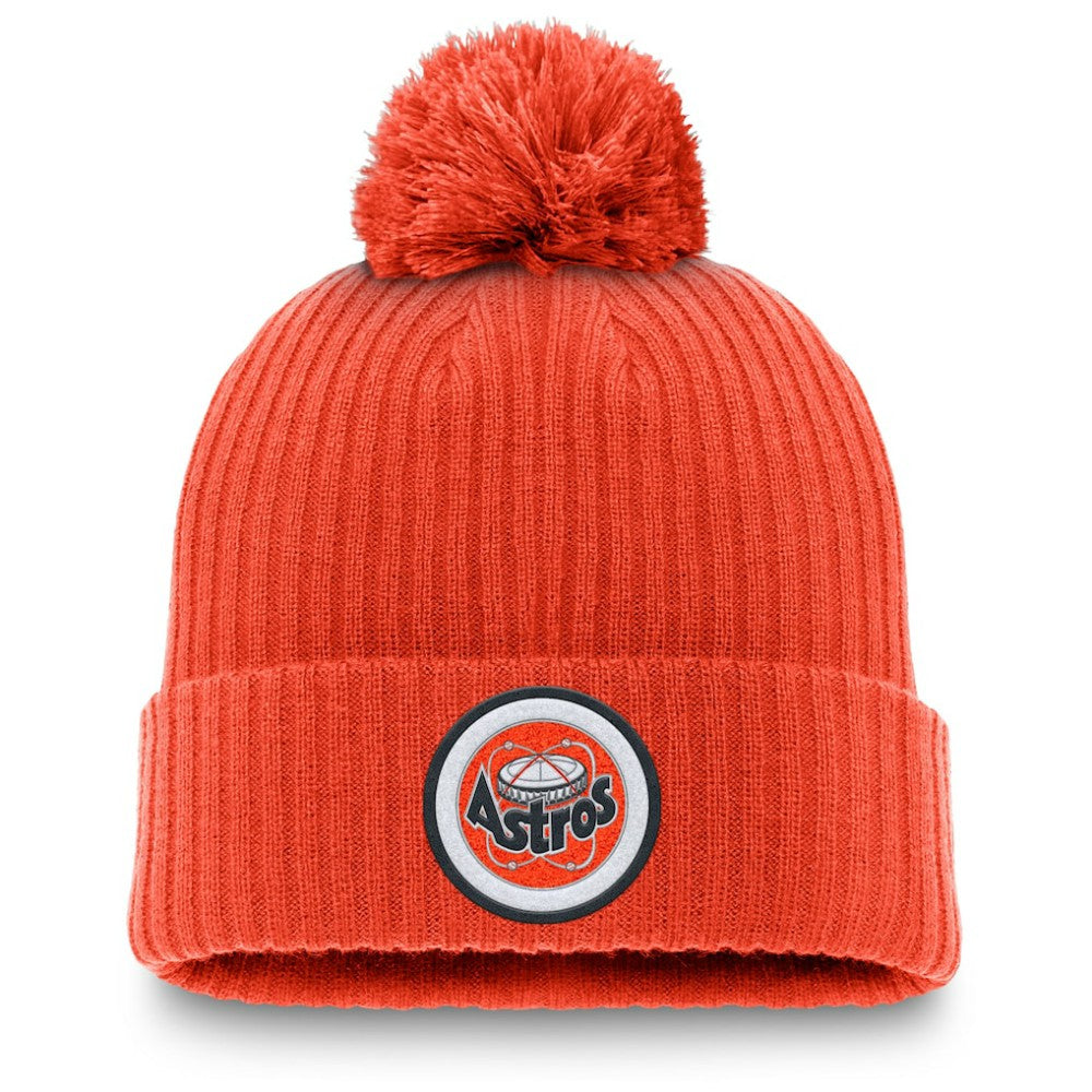 Houston Astros Cooperstown Collection Patch Cuffed Knit Hat with Pom - Orange | Nike