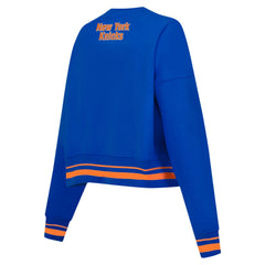 New York Knicks Pro Standard Women's Area Code Cropped Pullover Sweatshirt - Blue shop