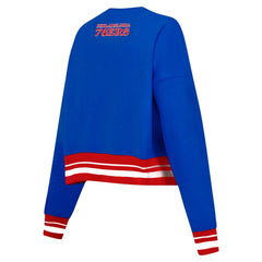Philadelphia 76ers Pro Standard Women's Area Code Cropped Pullover Sweatshirt - Royal cheap