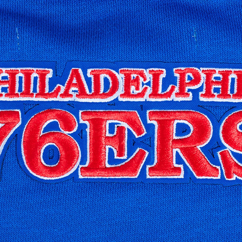Philadelphia 76ers Pro Standard Women's Area Code Cropped Pullover Sweatshirt - Royal cheap