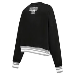 Brooklyn Nets Pro Standard Women's Area Code Cropped Pullover Sweatshirt - Black on sale