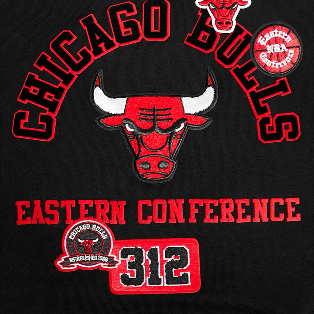 Chicago Bulls Pro Standard Women's Area Code Cropped Pullover Sweatshirt - Black for sale