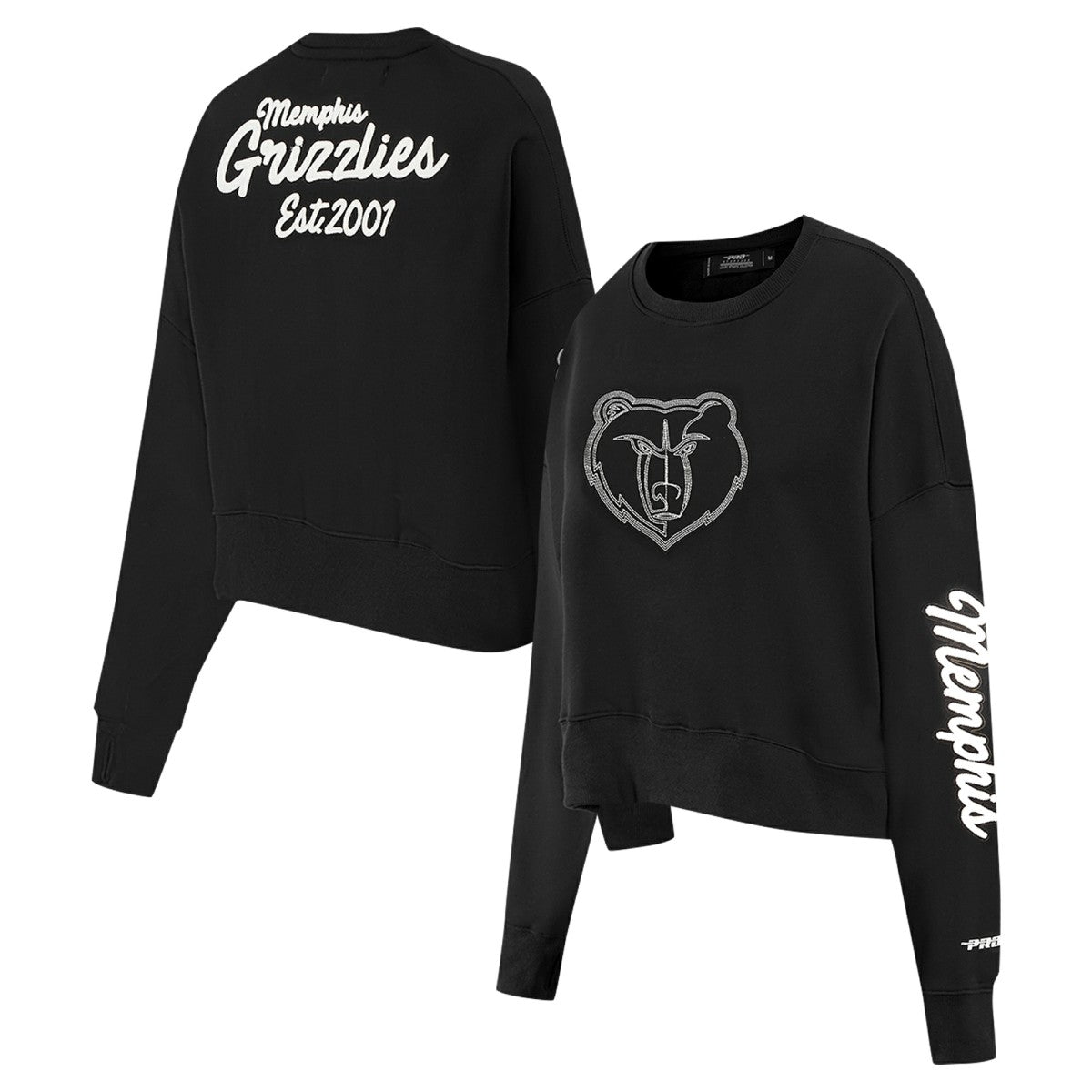 Memphis Grizzlies Pro Standard Women's Paint The City Cropped Pullover Sweatshirt - Black on sale