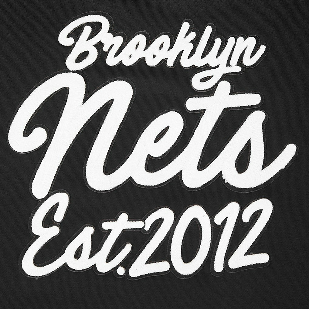Brooklyn Nets Pro Standard Women's Paint The City Cropped Pullover Sweatshirt - Black on sale