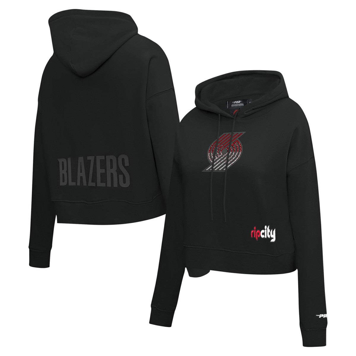 Portland Trail Blazers Pro Standard Women's Jewels Cropped Pullover Hoodie - Black outlet