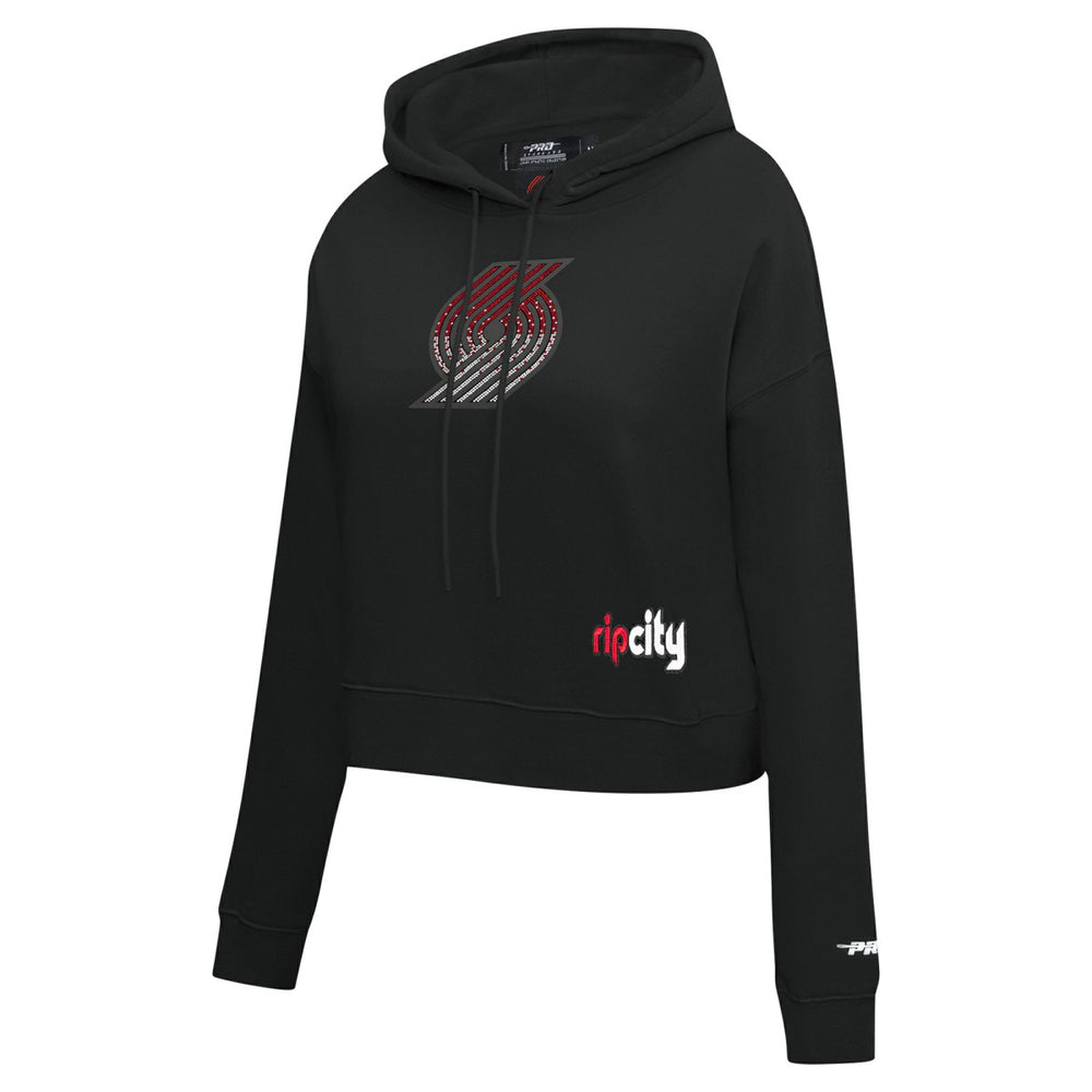 Portland Trail Blazers Pro Standard Women's Jewels Cropped Pullover Hoodie - Black outlet