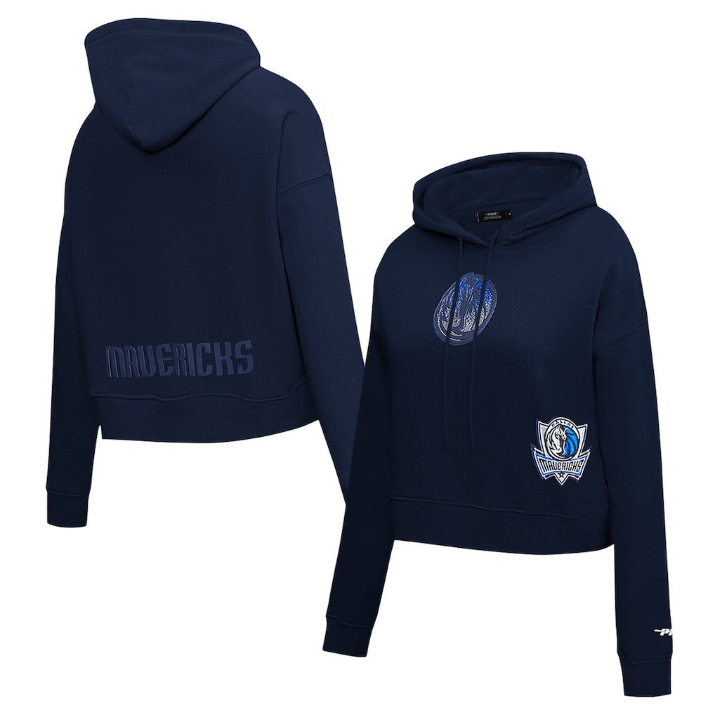 Dallas Mavericks Pro Standard Women's Jewels Cropped Pullover Hoodie sale - Navy outlet