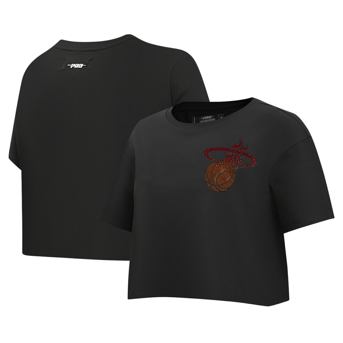 Miami Heat Pro Standard Women's Jewels Boxy Cropped T-Shirt - Black online