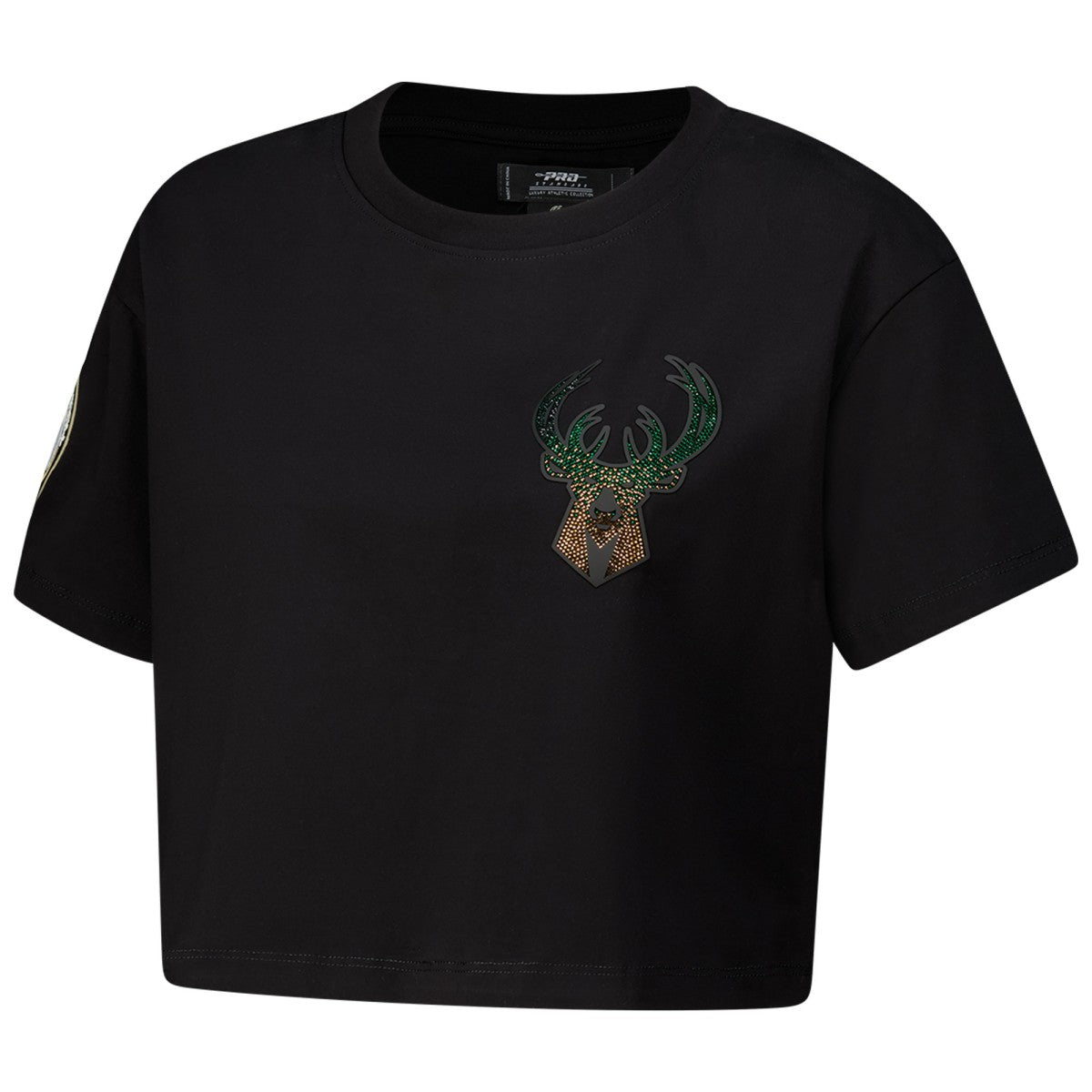 Milwaukee Bucks Pro Standard Women's Jewels Boxy Cropped T-Shirt - Black cheap