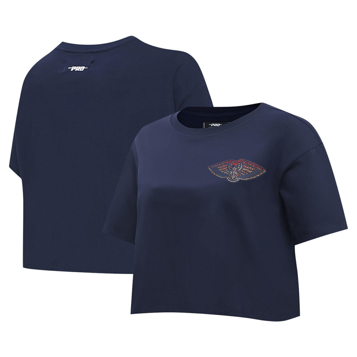 New Orleans Pelicans Pro Standard Women's Jewels Boxy Cropped T-Shirt - Navy discount