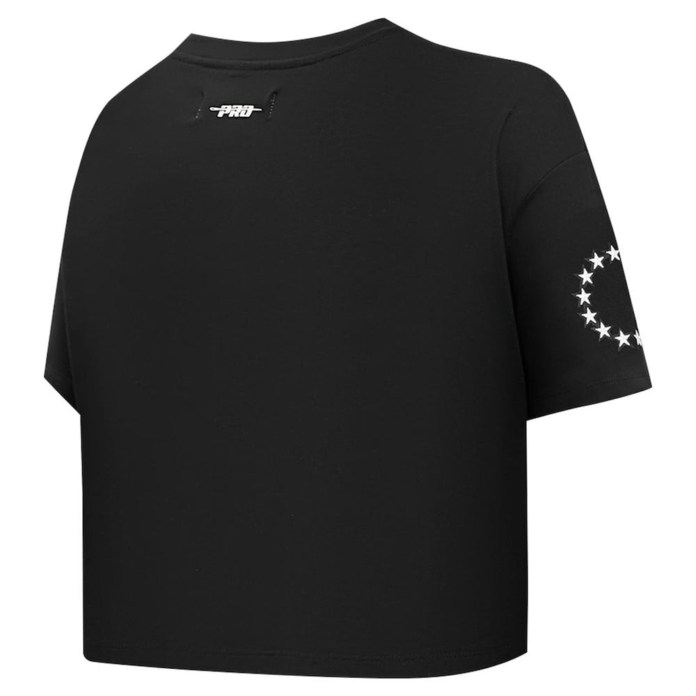 Philadelphia 76ers Pro Standard Women's Jewels Boxy Cropped T-Shirt - Black discount