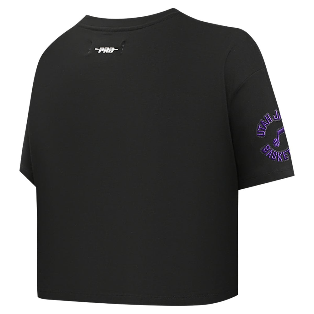 Utah Jazz Pro Standard Women's Jewels Boxy Cropped T-Shirt - Black shop
