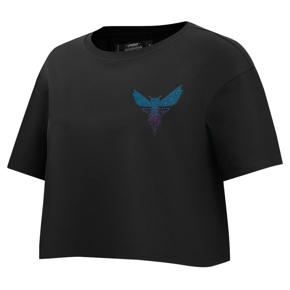 Charlotte Hornets Pro Standard Women's Jewels Boxy Cropped T-Shirt - Black sale