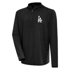 Los Angeles Dodgers Antigua Tidy Quarter-Zip Hoodie - Heather Black