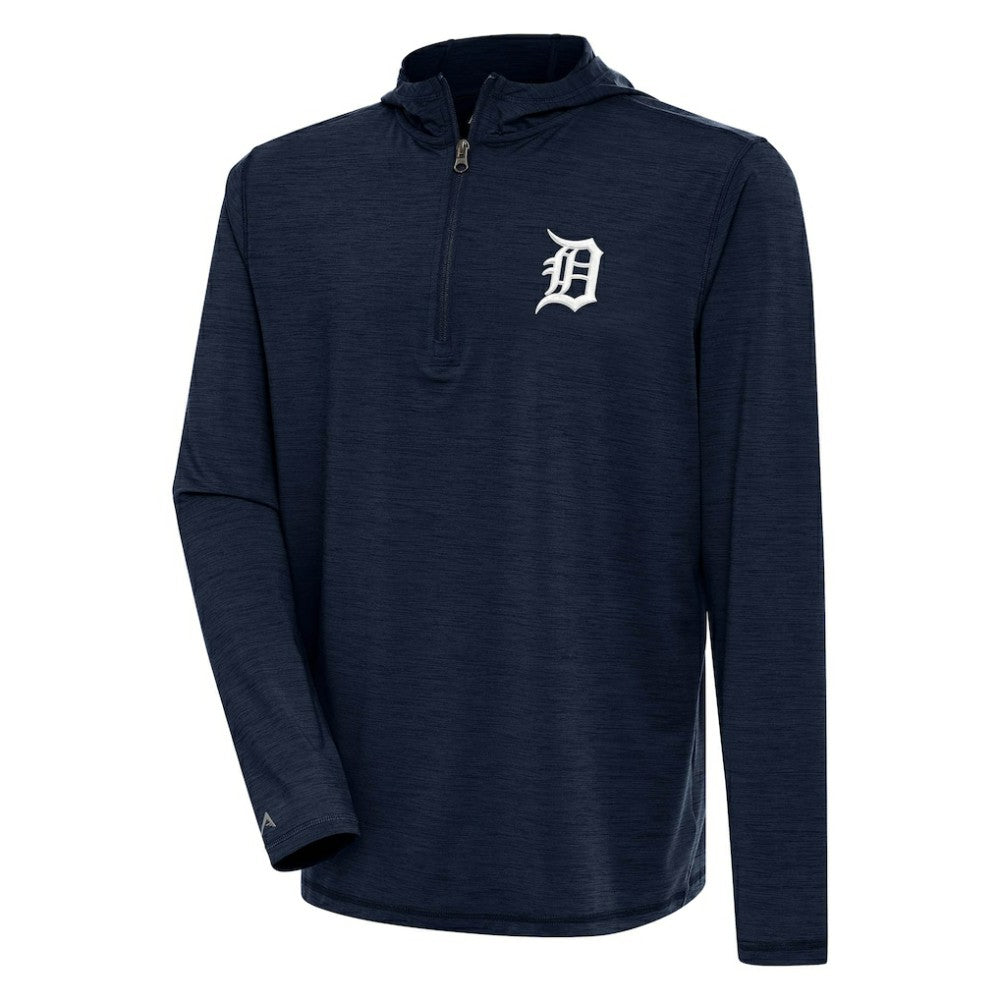 Detroit Tigers Antigua Tidy Quarter-Zip Hoodie - Heather Navy