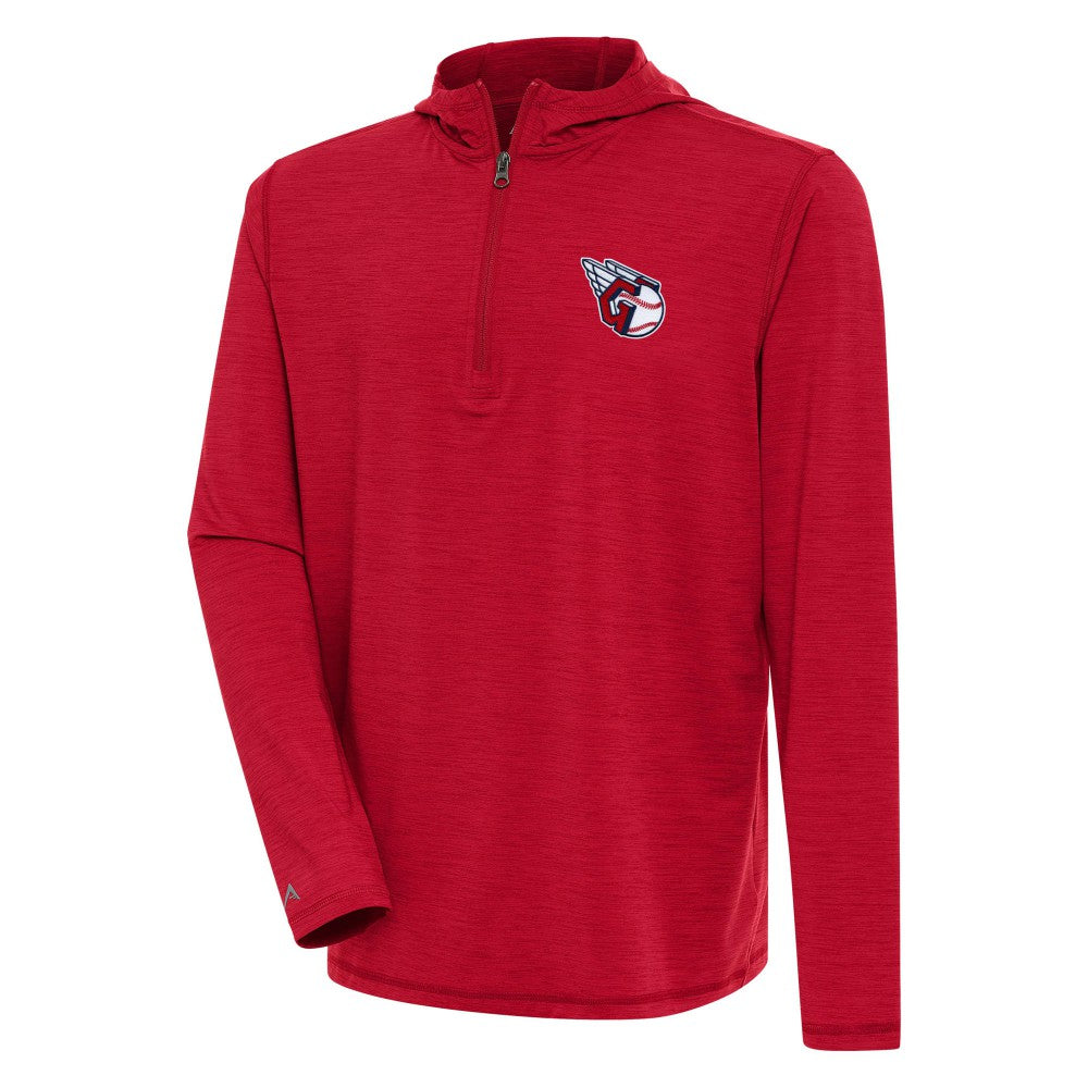Cleveland Guardians Antigua Tidy Quarter-Zip Hoodie - Heather Red