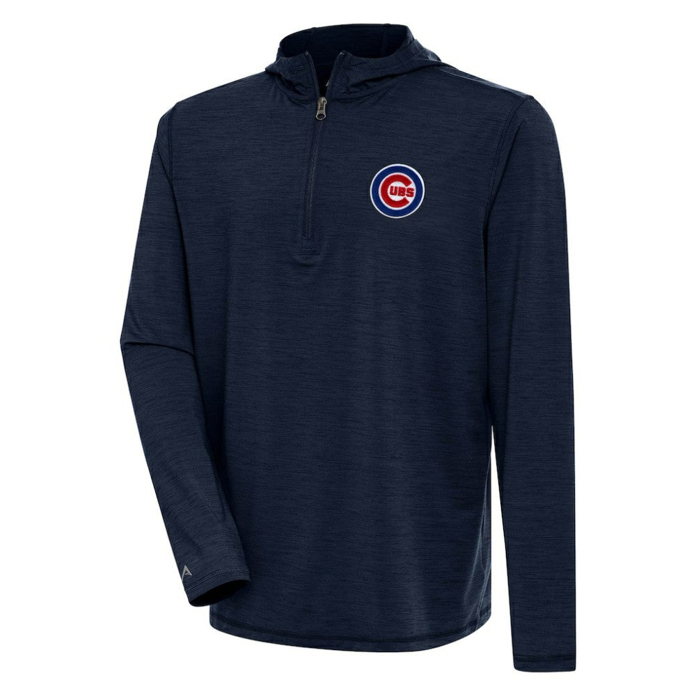 Chicago Cubs Antigua Tidy Quarter-Zip Hoodie - Heather Navy