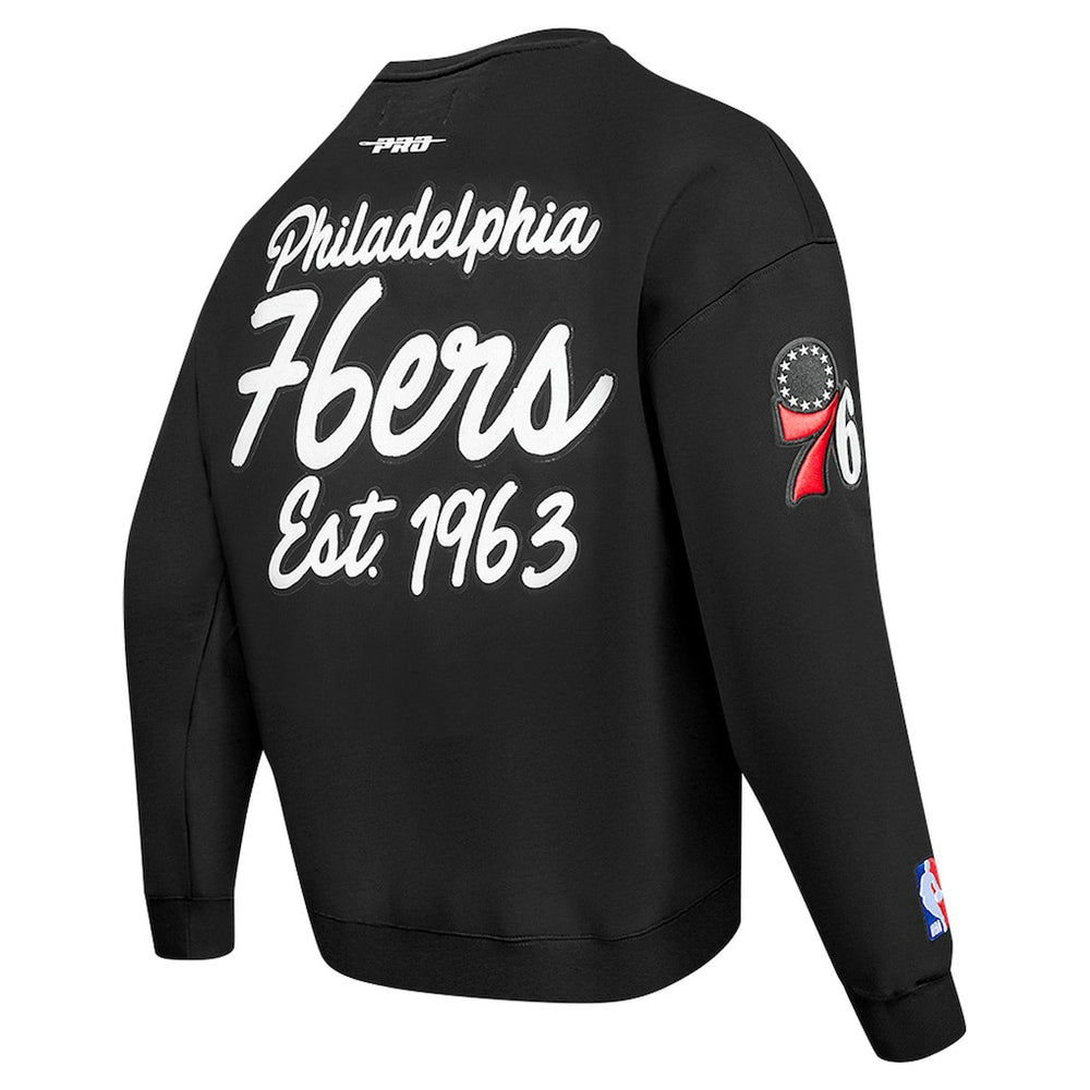 Philadelphia 76ers Pro Standard Paint the City Drop Shoulder Sweatshirt - Black shop