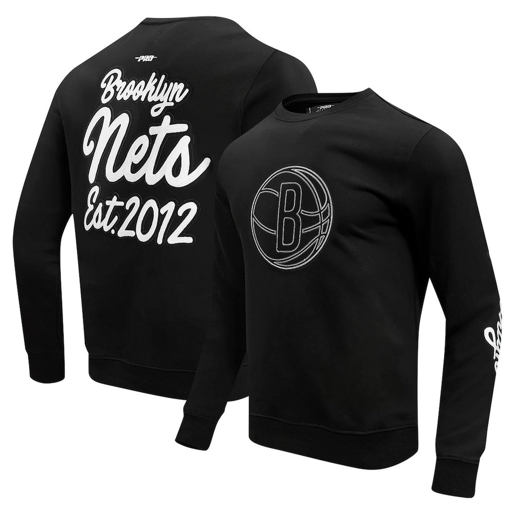 Brooklyn Nets Pro Standard Paint the City Drop Shoulder Sweatshirt - Black outlet