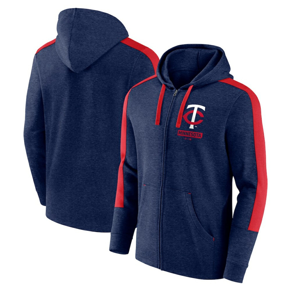 Minnesota Twins Gains Fleece Full-Zip Hoodie - Heather Navy