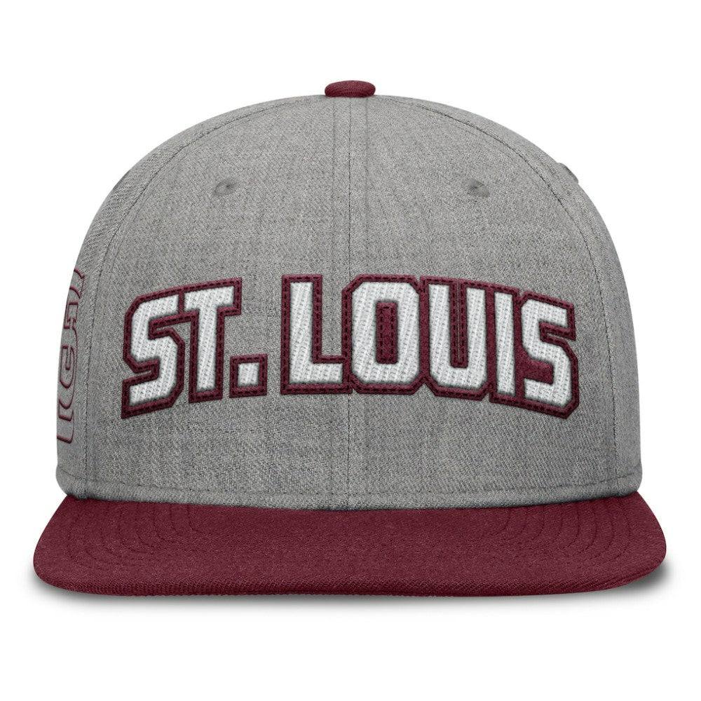 St. Louis Cardinals Elements Felt Chainstitch Snapback Hat - Gray/Maroon