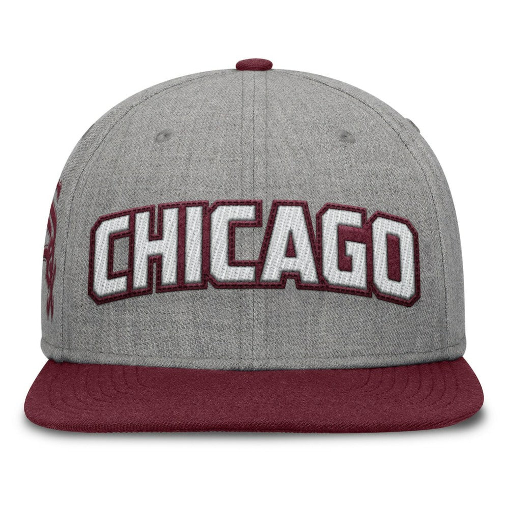 Chicago White Sox Elements Felt Chainstitch Snapback Hat - Gray/Maroon