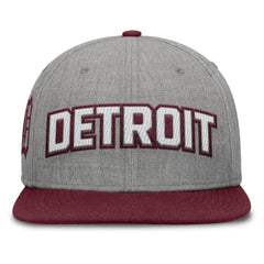 Detroit Tigers Elements Felt Chainstitch Snapback Hat - Gray/Maroon