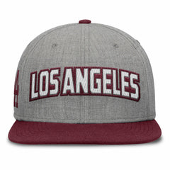 Los Angeles Dodgers Elements Felt Chainstitch Snapback Hat - Gray/Maroon