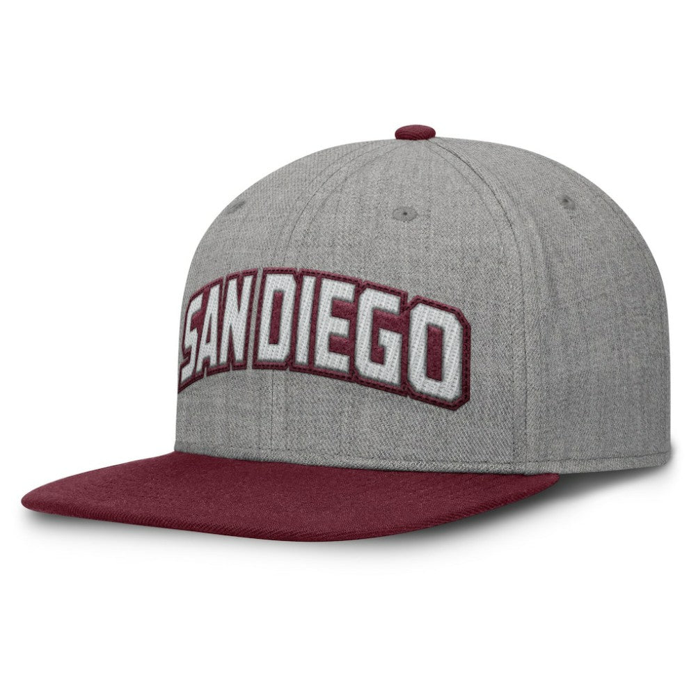 San Diego Padres Elements Felt Chainstitch Snapback Hat - Gray/Maroon