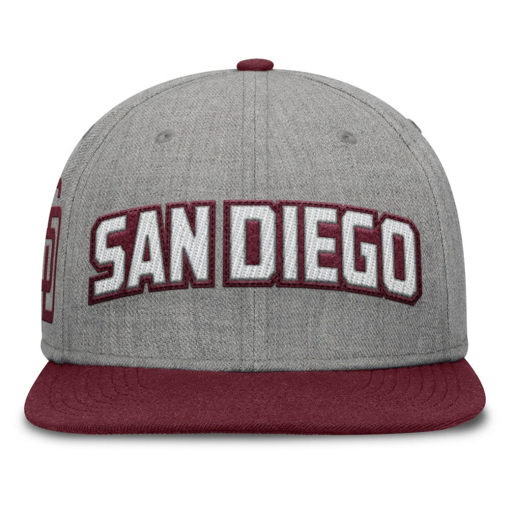 San Diego Padres Elements Felt Chainstitch Snapback Hat - Gray/Maroon