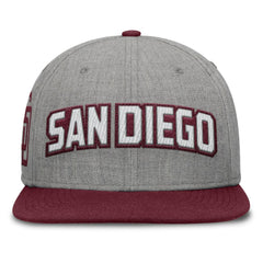 San Diego Padres Elements Felt Chainstitch Snapback Hat - Gray/Maroon