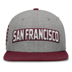 San Francisco Giants Elements Felt Chainstitch Snapback Hat - Gray/Maroon