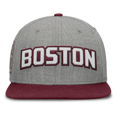 Boston Red Sox Elements Felt Chainstitch Snapback Hat - Gray/Maroon