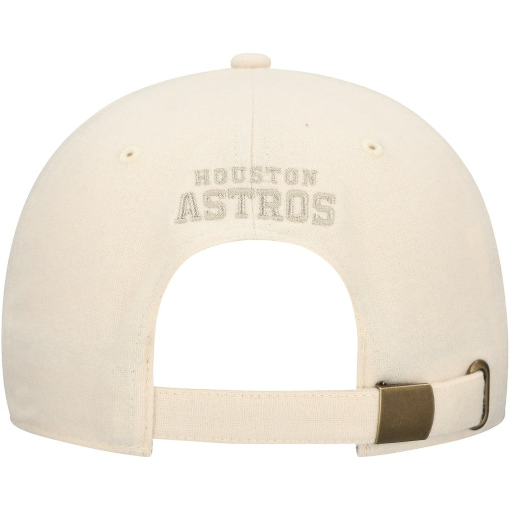 Houston Astros Front Office Leather Patch Adjustable Hat - Cream