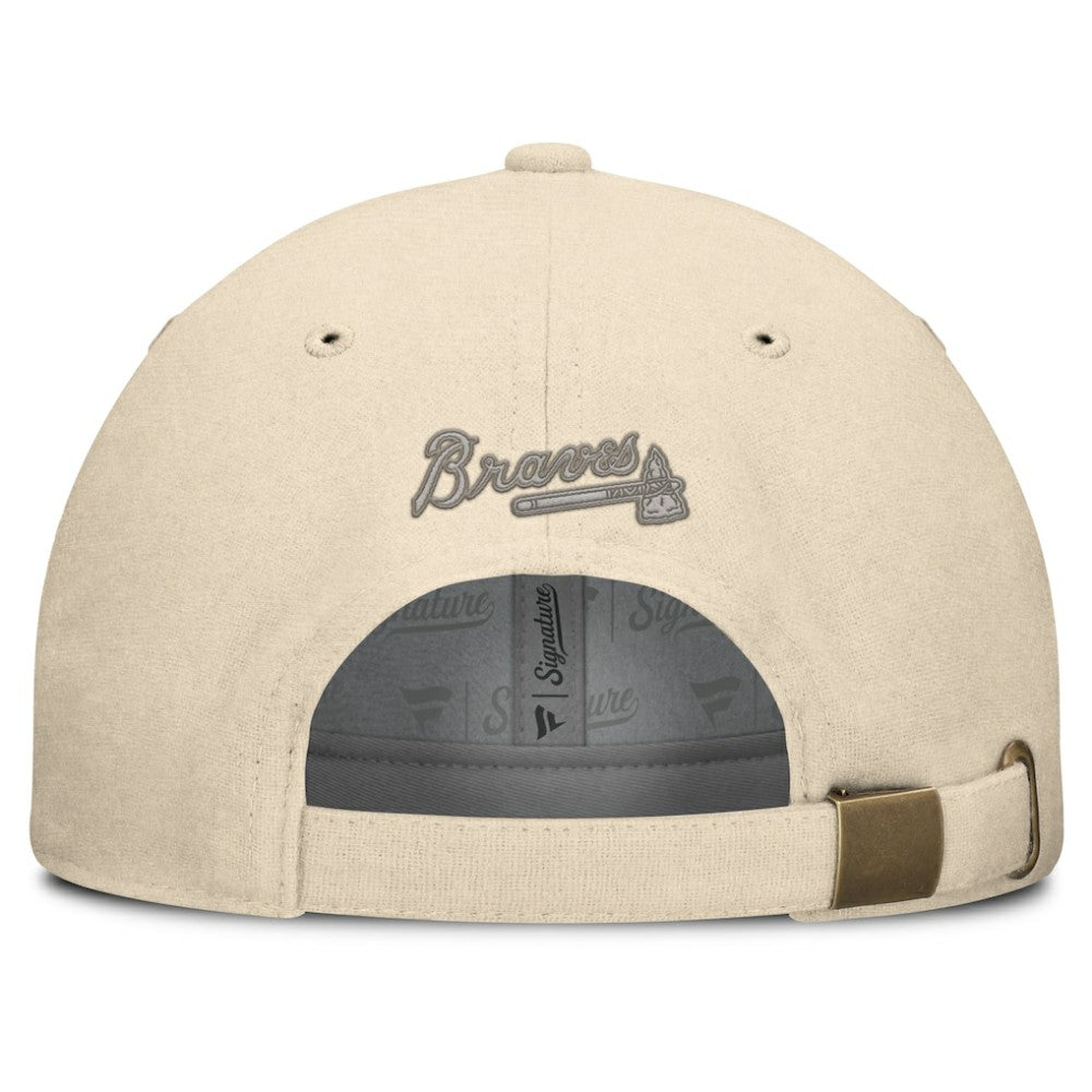 Atlanta Braves Front Office Leather Patch Adjustable Hat - Cream