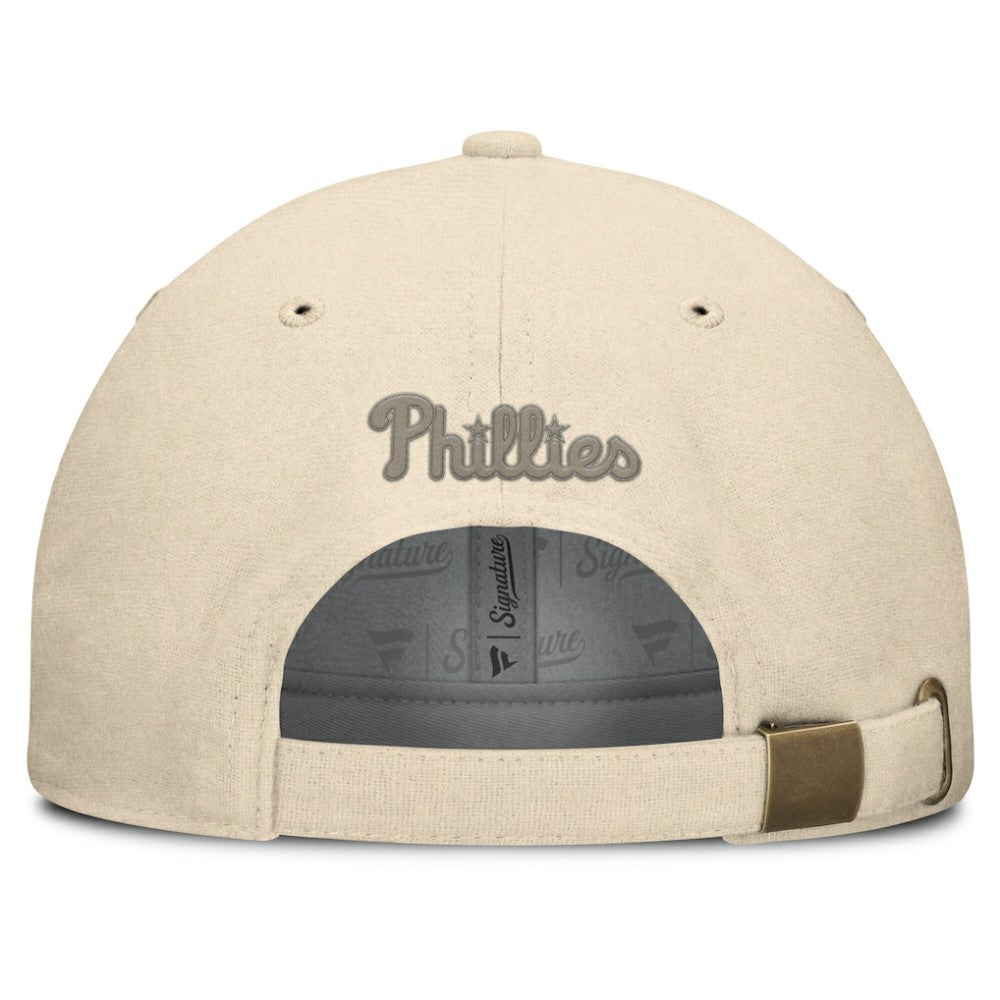 Philadelphia Phillies Front Office Leather Patch Adjustable Hat - Cream