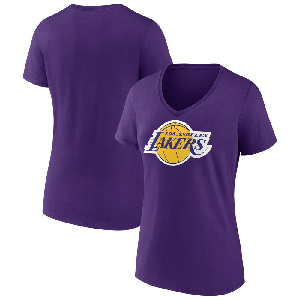 Los Angeles Lakers Women's Primary Logo V-Neck T-Shirt - Purple for sale