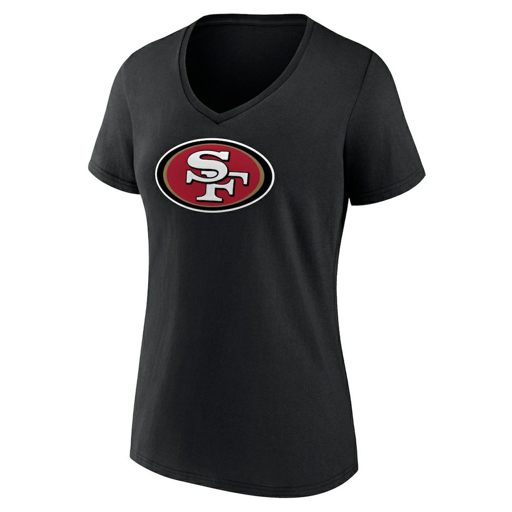 San Francisco 49ers Women's Primary Logo V-Neck T-Shirt - Black outlet