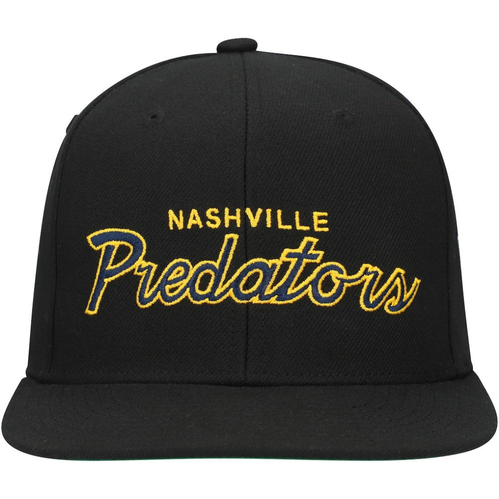 Nashville Predators Mitchell & Ness Core Team Script 2.0 Snapback Hat Black