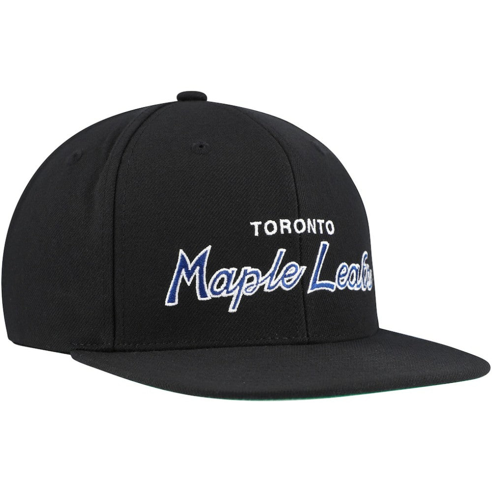 Toronto Maple Leafs Mitchell & Ness Core Team Script 2.0 Snapback Hat Black