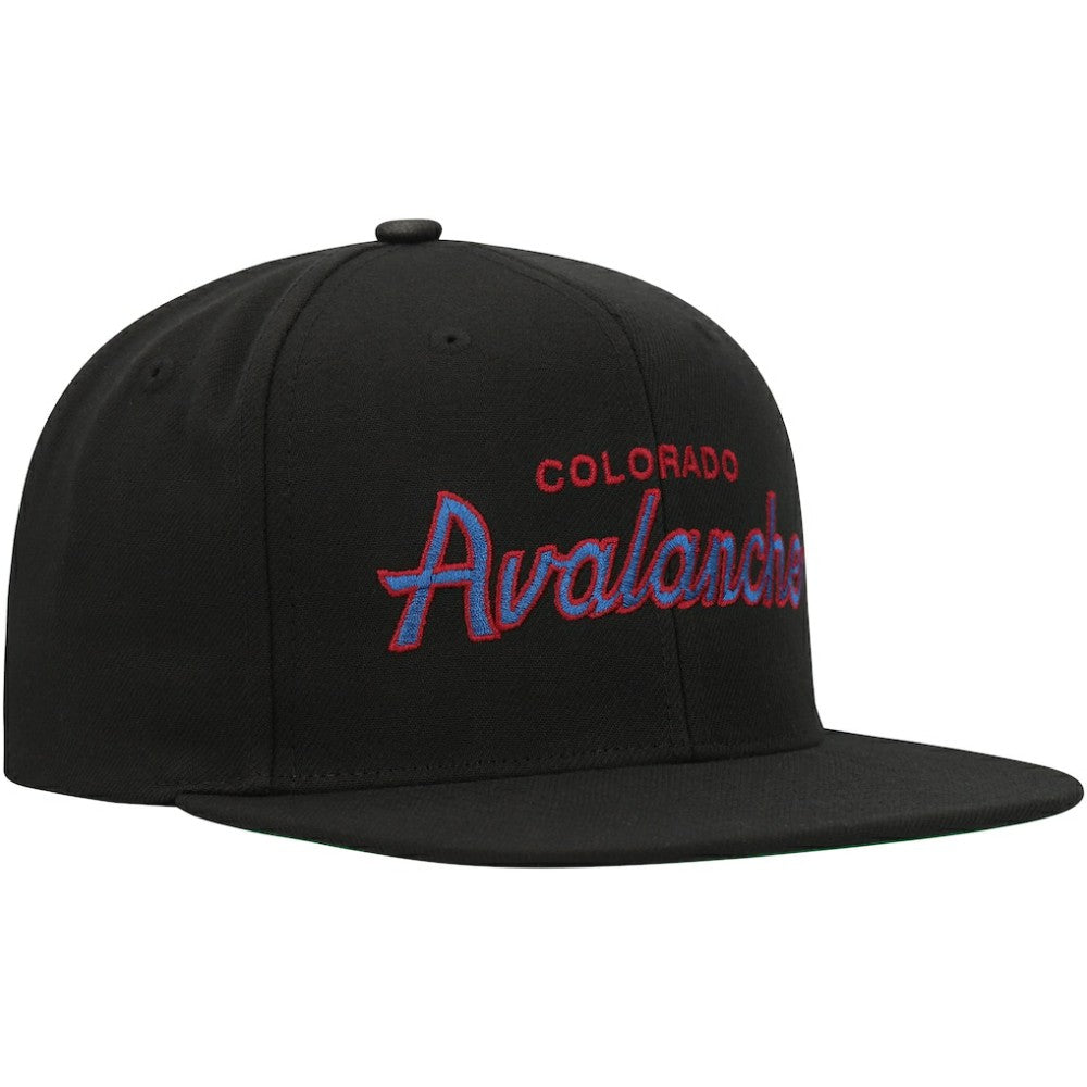Colorado Avalanche Mitchell & Ness Core Team Script 2.0 Snapback Hat Black