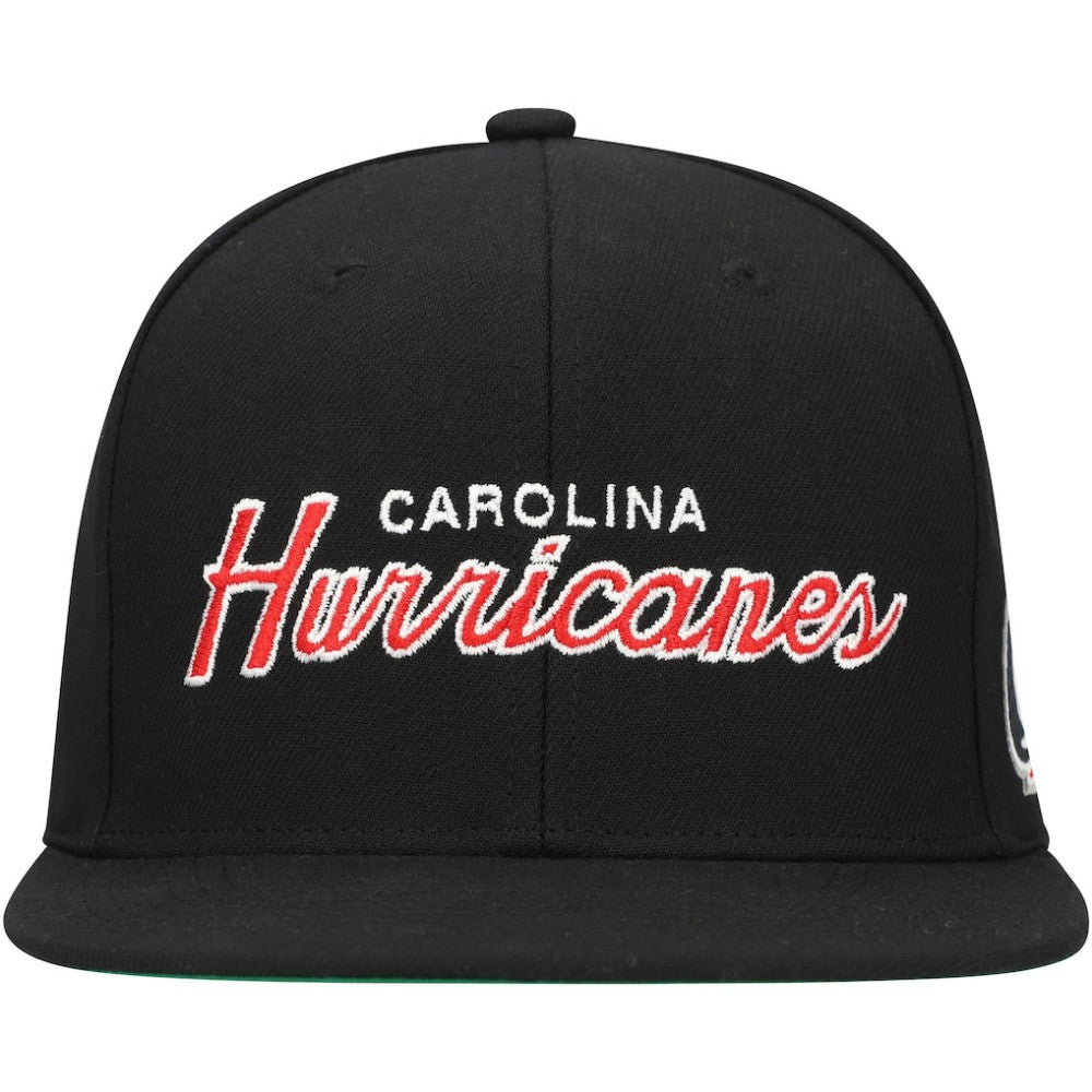 Carolina Hurricanes Mitchell & Ness Core Team Script 2.0 Snapback Hat Black