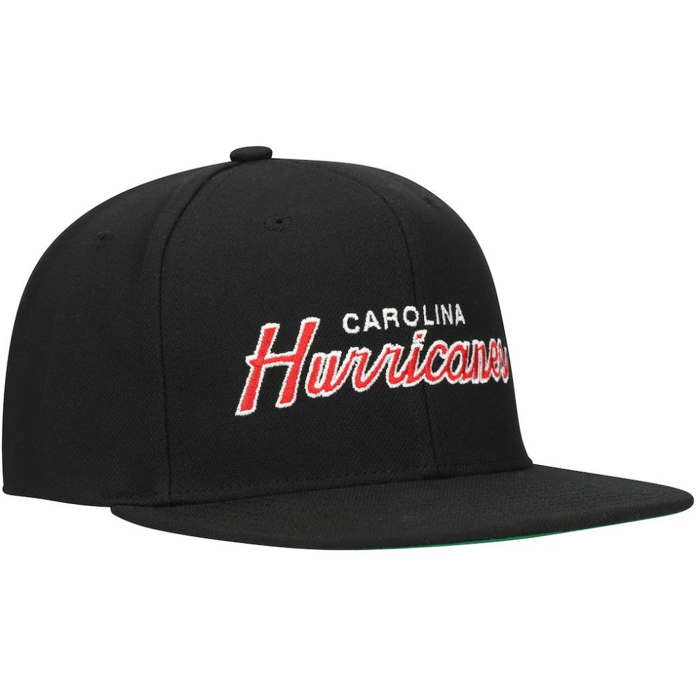 Carolina Hurricanes Mitchell & Ness Core Team Script 2.0 Snapback Hat Black