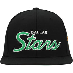 Dallas Stars Mitchell & Ness Core Team Script 2.0 Snapback Hat Black