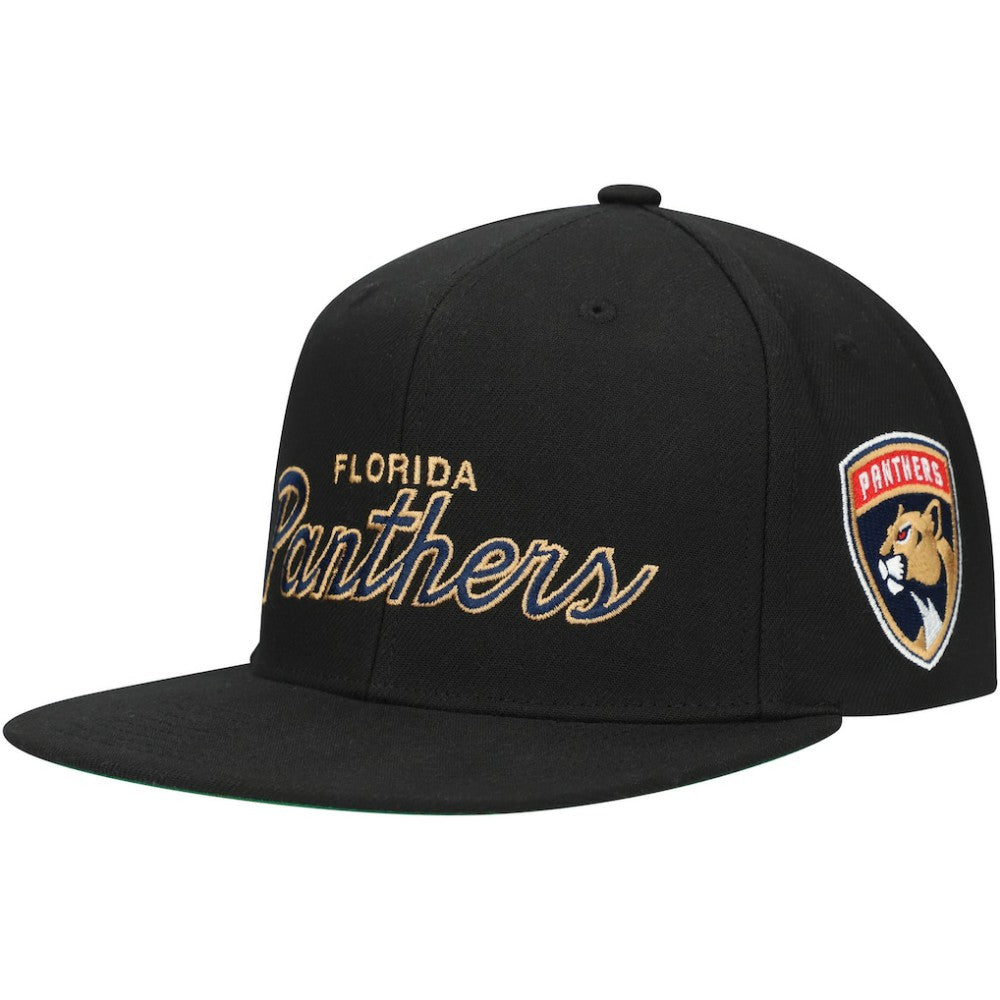 Florida Panthers Mitchell & Ness Core Team Script 2.0 Snapback Hat Black